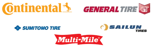 Continental, General Tire, Sailun, Sumitomo, Multi-mile